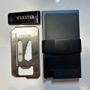 Ekster Bundle - Midnight Aluminum Card Holder, Tool, Tracker, Money Clip